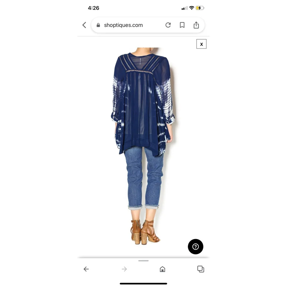 FREE PEOPLE TIE DIE TOP SMALL (OVERSIZED)